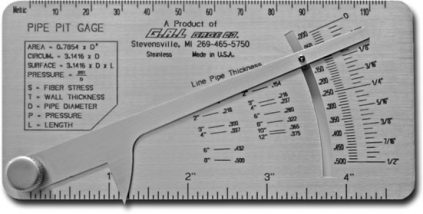 GAL Gage Pipe pit Gage