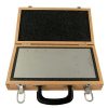 ASME N-625 reference plate, carbon steel 1018, with wood case