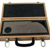 Calibration block IIW type 1, carbon steel 1018, with wood case