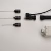 Zibra Milliscope II - Modular Boroscope System shown with rigid boroscope, video connector, eye piece and CCD camera