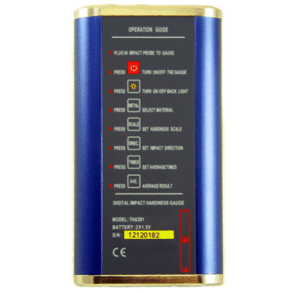 THX281 - LEEB Hardnes Tester – Operation Guide, Back View